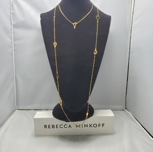 Rebecca minkoff sweetheart layered gold necklace